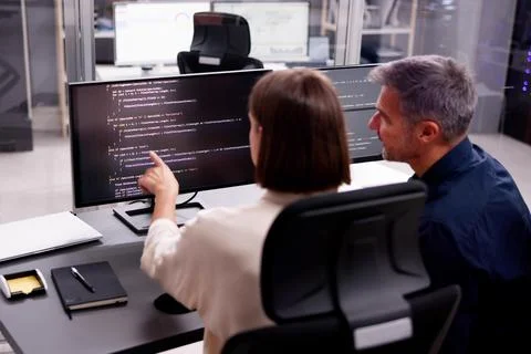 Extreme Programming: A Mature Pair Programming Stock Photos