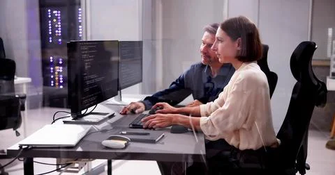 Extreme Programming: A Mature Pair Programming Stock Photos