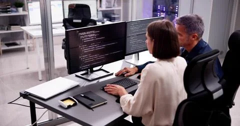 Extreme Programming: A Mature Pair Programming Stock Photos