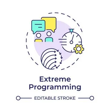Extreme programming multi color concept icon Stock Illustration