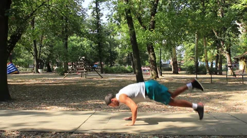 Extreme Push-Ups Stock Footage 30336692