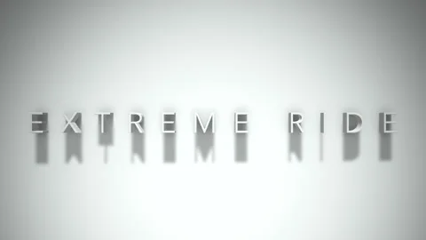 Extreme ride 3D title animation white text on a white background Stock Footage 299823089