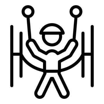 Extreme rope icon outline vector. Park adventure Illustrazione stock