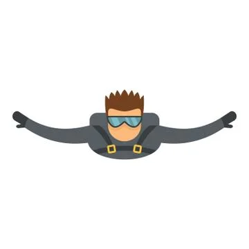 Extreme skydiving icon, flat style Illustrazione stock