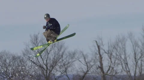 Extreme Slow Motion Skiing Video stock 61318222