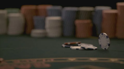 Extreme slow motion  spinning chips Video stock 58333023