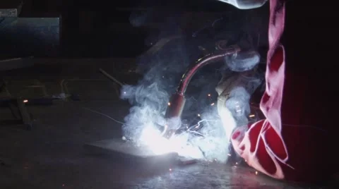 Extreme Slow Motion Welding Torch Stock Footage