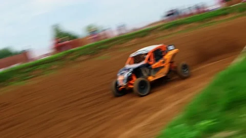 Extreme speed UTV buggy race Stock Footage 189565035