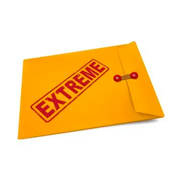 Extreme stamp on manila envelope Stock Illustration