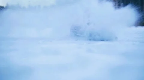 Extreme stop on ice Stock Footage 47256144