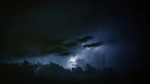 Extreme Storm Timelapse with Lighting Bolts and Dramatic Clouds Stock Footage