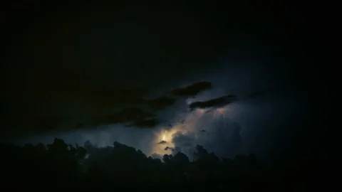Extreme Storm Timelapse with Lighting Bolts and Dramatic Clouds Stock Footage 91566483
