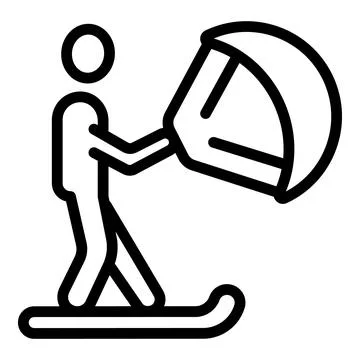 Extreme summer icon outline vector. Kite board Stock Illustration
