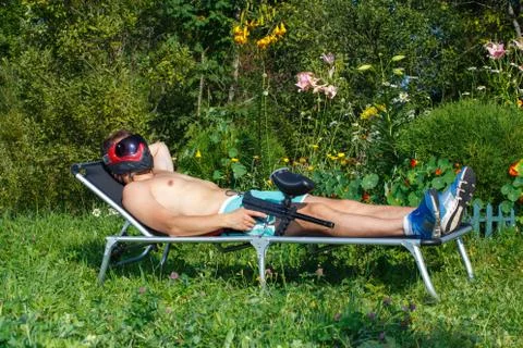 Extreme sunbathing Stock Photos