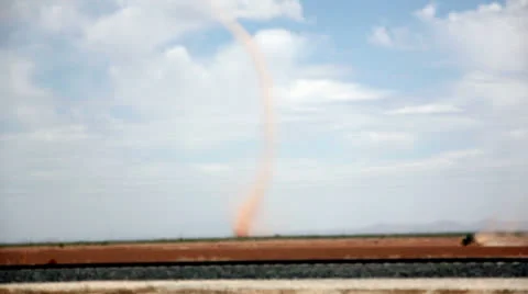 Extreme tight dust devil in the Arizona desert - tall and strong - 1 Stock Footage