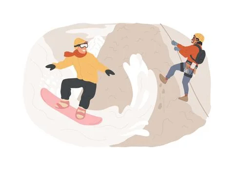 Extreme tourism isolated concept vector illustration. Stock Illustration