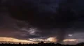 extreme weather dramatic double microburst thunderstorm sunset time lapse wide HD 影片