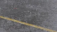 Extreme Weather, Heavy Rain On Road Stock Footage