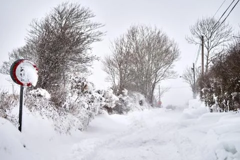 Extreme winter road Stock Photos