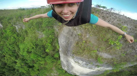 Extreme zip-lineing Video stock 58130114