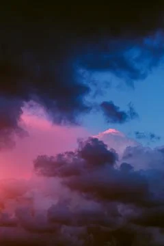 Extremely beautiful clouds in the sky with bright colors Stock Photos
