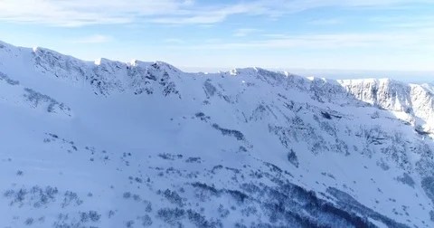 Extremely beautiful winter mountains from flight altitude. Stock Footage 83521485