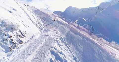 Extremely beautiful winter mountains from flight altitude. Stock Footage 83522214