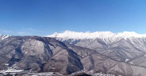 Extremely beautiful winter mountains from flight altitude. Stock Footage 83523342