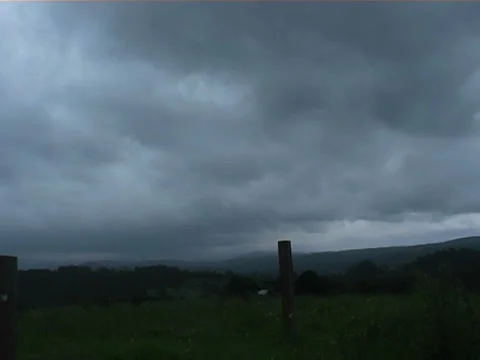 Extremely Close Huge Lightning Bolt Narrowly Misses House Stock Footage 40552905