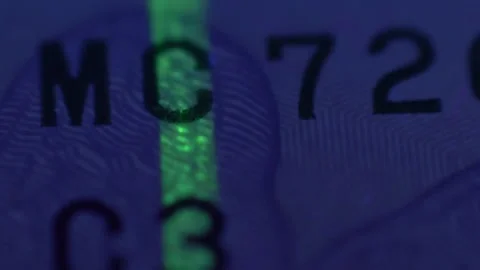 Extremely close-up plan view of a hundred dollar banknote. USA bank notes und 库存影片 144913804