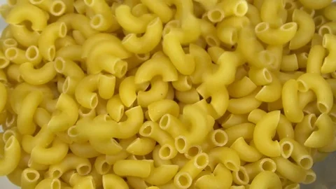 Extremely Close-up shot of poured pasta Stock Footage 80675961