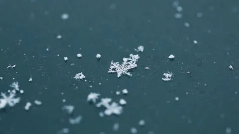 Extremely close up view of snowflakes Stock Footage 173838529