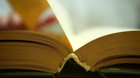 Extremely close up view of turning page book. Stock Footage 236316718