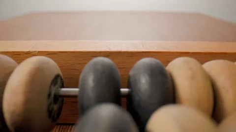 Extremely close up wooden abacus Vídeo Stock 211400629