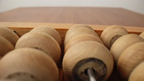 Extremely close up wooden abacus Vídeo Stock 211400758