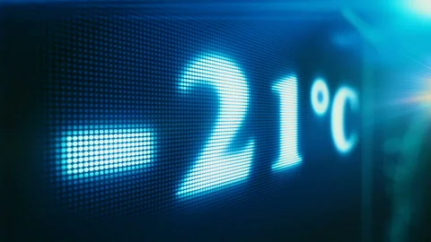 Extremely cold temperatures in Celcius degrees, winter chill abnormal weather Stock Footage 113504127