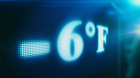 Extremely cold temperatures in Fahrenheit degrees, winter chill abnormal weather Stock Footage 113504101