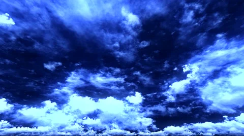 Extremely contrasted clouds at night Stockbeeldmateriaal 43349452