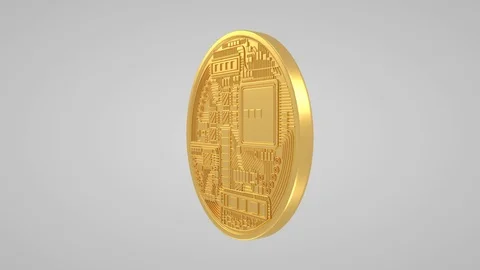 Extremely detailed and realistic 3D illustration of a spinning Bitcoin Video stock 86322167