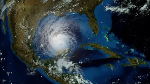 Extremely detailed and realistic 3D animation of a Hurricane approaching USA. Stock Footage 86492013
