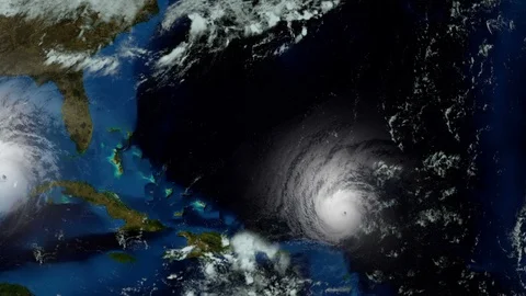 Extremely detailed and realistic 3D animation of a Hurricane approaching USA. Stock Footage 86492018