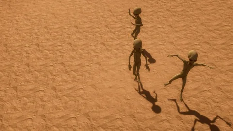Extremely detailed and realistic 3d animation of dancing aliens Video stock 96595802