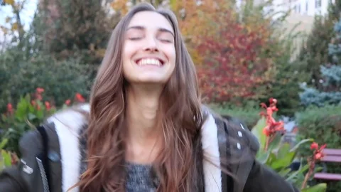 Extremely happy and beautiful young woman Stock Footage 101208517