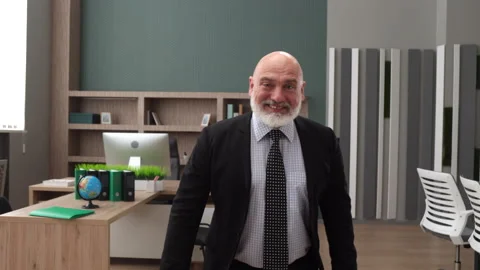 Extremely happy middle-aged Caucasian lawyer in formal wear celebrating victory Stock Footage 248791065