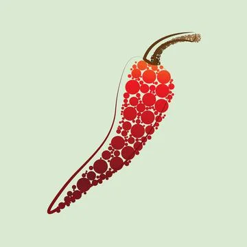 Extremely hot red chilli pepper placed on white background Illustrazione stock