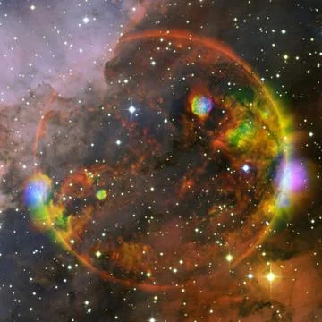 Extremely hot star. Flaring of Sun. Elements of this image furnished by NASA Illustrazione stock
