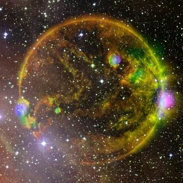 Extremely hot star. Flaring of Sun. Elements of this image furnished by NASA Fotos Stock