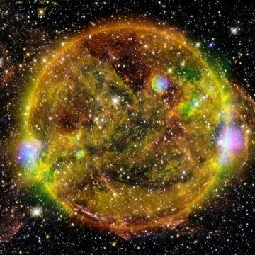 Extremely hot star. Flaring of Sun. Elements of this image furnished by NASA Foto stock