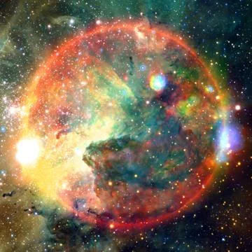 Extremely hot star. Liquid plasma. Elements of this image furnished by NASA. Stock Illustration