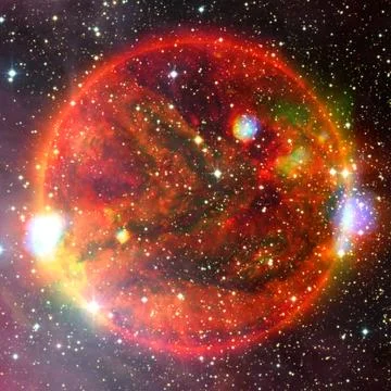 Extremely hot star. Liquid plasma. Elements of this image furnished by NASA. イラスト素材